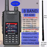 Radtel RT-630 Waterproof Full Bands Amateur Ham Radio, Aviation Air Band Walkie Talkie, Wireless Copy Frequency 10W, IP67, USB