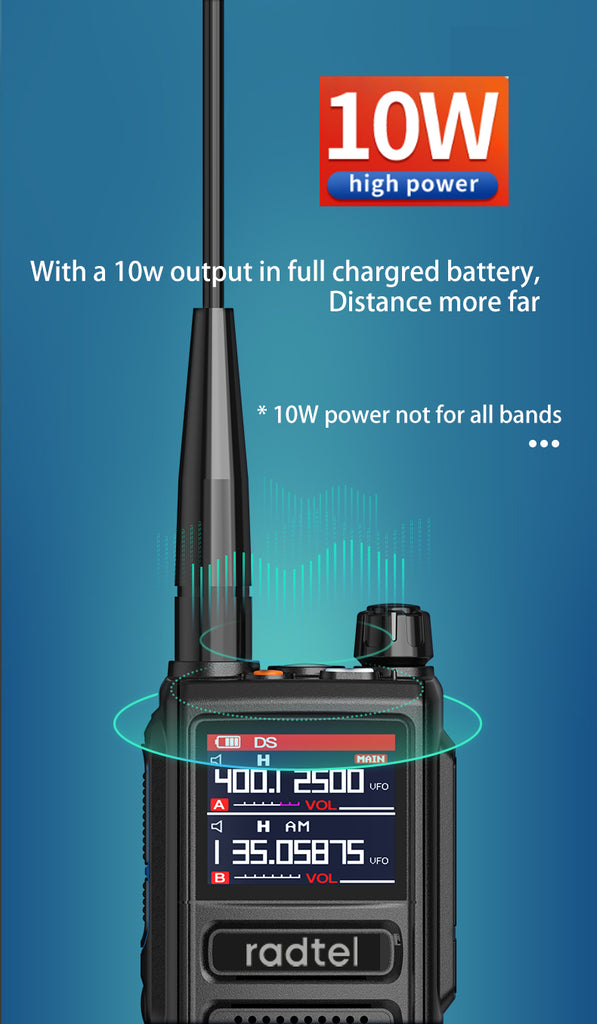 Radtel RT-470 6 Bands Amateur Ham Two Way Radio Station 256CH 10W Air ...