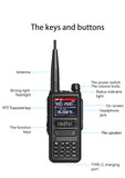 Radtel RT-470 6 Bands Amateur Ham Two Way Radio Station 256CH 10W Air Band Walkie Talkie NOAA LCD Color Police Scanner Aviation