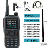 Radtel RT-580G GPS Bluetooth APP Amateur Ham Two Way Radio 256CH Air Band Walkie Talkie  VOX SOS LCD Police Scanner Aviation