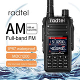 Radtel RT-495 10w IP67 Waterproof 6 Bands Amateur Ham Two Way Radio 256CH Aviation Air Band Walkie Talkie LCD Color Police Scan