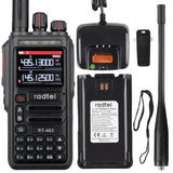 Radtel RT-463 8w Multi Band Ham Radio Amateur 2 Way Radio 199CH Rechargeable Walkie Talkie AM Air Aviation Band 3500mAh Type-c