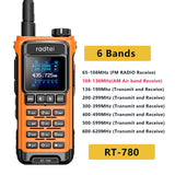 Radtel RT-780 136-620Mhz Amateur Walkie-Talkies Air Band Radio Receiver Long Range Portable Two-Way Ham Radio Transceiver USB-C