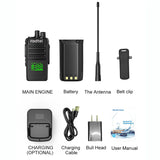 Radtel RT-493 10w IP67 GMRS Waterproof UHF 400-470Mhz Business Two Way Radio 199Ch Fast Copy Frequency Walkie Talkie usb-c