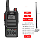 Radtel RT-68P Waterproof 8w Full Band 136-630Mhz Ham Amateur 2 Way Radio 199CH Walkie Talkie AM Air Aviation Band UHF Satcom