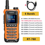 Radtel RT-780 136-620Mhz Amateur Walkie-Talkies Air Band Radio Receiver Long Range Portable Two-Way Ham Radio Transceiver USB-C