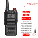 Radtel RT-68P Waterproof 8w Full Band 136-630Mhz Ham Amateur 2 Way Radio 199CH Walkie Talkie AM Air Aviation Band UHF Satcom