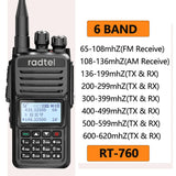 Radtel RT-760 Full Band Ham Radio 136-620Mhz Aviation frequency Receive Am FM Portable Two-Way Radio Station UHF VHF Transceiver