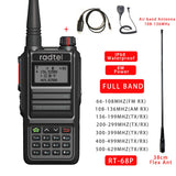 Radtel RT-68P Waterproof 8w Full Band 136-630Mhz Ham Amateur 2 Way Radio 199CH Walkie Talkie AM Air Aviation Band UHF Satcom