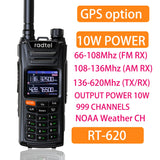 Radtel RT-620 GPS 10W 136-620Mhz Amateur Ham Two Way Radio 999CH Air Band Walkie Talkie Color LCD Police NOAA  Aviation