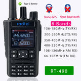 None-GPS/Buletooth Ver. Radtel RT-490 Amateur Ham Radio 256CH Air Band Walkie Talkie  VOX SOS LCD Police Scanner Aviation