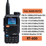 Radtel RT-600 Air Band Walkie Talkie Portable Am Fm Two Way Radio Commutator VHF Station K5 Receiver Ham Wireless Set Long Range