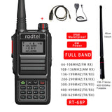 Radtel RT-68P Waterproof 8w Full Band 136-630Mhz Ham Amateur 2 Way Radio 199CH Walkie Talkie AM Air Aviation Band UHF Satcom