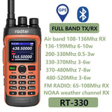 Radtel RT-330 Gps Bluetooth App Programming Amateur Radio 10W Power Full Band 136-520MHz TX RX Aviation Frequency  Receive NOAA