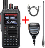 Radtel RT-463 8w Multi Band Ham Radio Amateur 2 Way Radio 199CH Rechargeable Walkie Talkie AM Air Aviation Band 3500mAh Type-c