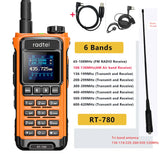 Radtel RT-780 136-620Mhz Amateur Walkie-Talkies Air Band Radio Receiver Long Range Portable Two-Way Ham Radio Transceiver USB-C