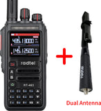 Radtel RT-463 8w Multi Band Ham Radio Amateur 2 Way Radio 199CH Rechargeable Walkie Talkie AM Air Aviation Band 3500mAh Type-c