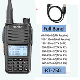 Radtel RT-750 Full Band Ham HT Radio 136-620Mhz Air frequency Receive Am FM Handheld Two-Way Radio Station UHF VHF Walkie Talkie