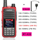 Radtel RT-420 6 Bands Amateur Ham Two Way Radio 256CH Air Band Walkie Talkie NOAA VOX USB SOS LCD Color Police Scanner Aviation