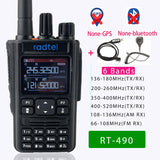 None-GPS/Buletooth Ver. Radtel RT-490 Amateur Ham Radio 256CH Air Band Walkie Talkie  VOX SOS LCD Police Scanner Aviation