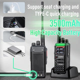 Radtel RT-463 8w Multi Band Ham Radio Amateur 2 Way Radio 199CH Rechargeable Walkie Talkie AM Air Aviation Band 3500mAh Type-c