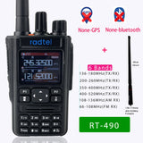 None-GPS/Buletooth Ver. Radtel RT-490 Amateur Ham Radio 256CH Air Band Walkie Talkie  VOX SOS LCD Police Scanner Aviation