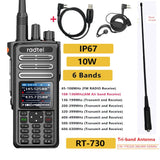 Radtel RT-730 IP67 Waterproof 10w Air Band Walkie Talkie Full Band Amateur Ham 199CH  HT USB-C Battery NOAA FM AM UHF VHF Satcom