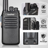Radtel RT16 Walkie Talkie Rechargeable PMR Radio Long Range Two Way Radio License Free Type C for Adults Hotel Business Hiking