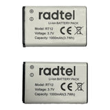 Walkie Talkie Li-ion Battery Pack 3.7v 1000mAh for Radtel RT10 RT12 RT519 RT519A Two Way Ham Radio