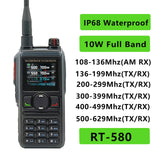 Radtel RT-580 (None GPS, None Bluetooth Ver.) Amateur Ham Two Way Radio 199CH Air Band Walkie Talkie  Tri Display USB-C Police Scanner Aviation