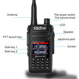 Radtel RT-495 10w IP67 Waterproof 6 Bands Amateur Ham Two Way Radio 256CH Aviation Air Band Walkie Talkie LCD Color Police Scan