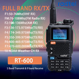 Radtel RT-600 Air Band Walkie Talkie Portable Am Fm Two Way Radio Commutator VHF Station K5 Receiver Ham Wireless Set Long Range