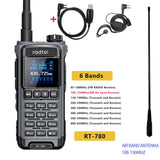 Radtel RT-780 136-620Mhz Amateur Walkie-Talkies Air Band Radio Receiver Long Range Portable Two-Way Ham Radio Transceiver USB-C