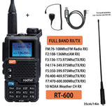 Radtel RT-600 Air Band Walkie Talkie Portable Am Fm Two Way Radio Commutator VHF Station K5 Receiver Ham Wireless Set Long Range