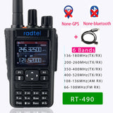 None-GPS/Buletooth Ver. Radtel RT-490 Amateur Ham Radio 256CH Air Band Walkie Talkie  VOX SOS LCD Police Scanner Aviation