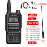 Radtel RT-68P Waterproof 8w Full Band 136-630Mhz Ham Amateur 2 Way Radio 199CH Walkie Talkie AM Air Aviation Band UHF Satcom