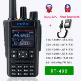 None-GPS/Buletooth Ver. Radtel RT-490 Amateur Ham Radio 256CH Air Band Walkie Talkie  VOX SOS LCD Police Scanner Aviation