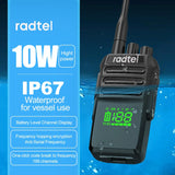 Radtel RT-493 10w IP67 GMRS Waterproof UHF 400-470Mhz Business Two Way Radio 199Ch Fast Copy Frequency Walkie Talkie usb-c