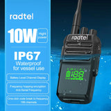 Radtel RT-493 10w IP67 Waterproof UHF 400-470Mhz Business Two Way Radio 199Ch Fast Copy Frequency Walkie Talkie usb-c