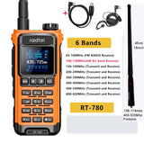 Radtel RT-780 136-620Mhz Amateur Walkie-Talkies Air Band Radio Receiver Long Range Portable Two-Way Ham Radio Transceiver USB-C