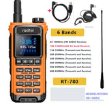 Radtel RT-780 136-620Mhz Amateur Walkie-Talkies Air Band Radio Receiver Long Range Portable Two-Way Ham Radio Transceiver USB-C