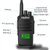 Radtel RT-493 10w IP67 GMRS Waterproof UHF 400-470Mhz Business Two Way Radio 199Ch Fast Copy Frequency Walkie Talkie usb-c