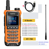 Radtel RT-780 136-620Mhz Amateur Walkie-Talkies Air Band Radio Receiver Long Range Portable Two-Way Ham Radio Transceiver USB-C