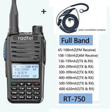 Radtel RT-750 Full Band Ham HT Radio 136-620Mhz Air frequency Receive Am FM Handheld Two-Way Radio Station UHF VHF Walkie Talkie