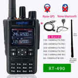 None-GPS/Buletooth Ver. Radtel RT-490 Amateur Ham Radio 256CH Air Band Walkie Talkie  VOX SOS LCD Police Scanner Aviation