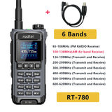 Radtel RT-780 136-620Mhz Amateur Walkie-Talkies Air Band Radio Receiver Long Range Portable Two-Way Ham Radio Transceiver USB-C