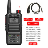 Radtel RT-68P Waterproof 8w Full Band 136-630Mhz Ham Amateur 2 Way Radio 199CH Walkie Talkie AM Air Aviation Band UHF Satcom