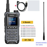 Radtel RT-780 136-620Mhz Amateur Walkie-Talkies Air Band Radio Receiver Long Range Portable Two-Way Ham Radio Transceiver USB-C