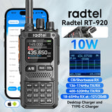 Radtel RT-920 Walkie Talkie Long Range SW MW LW AM SSB CB 10W Receive Wireless Bluetooth Phone Programming NOAA Two Way Radio