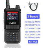 Radtel RT-470L 5W 6 Bands Amateur Ham Two Way Radio Station 256CH  Air Band Walkie Talkie NOAA LCD Color Police Scanner Aviation